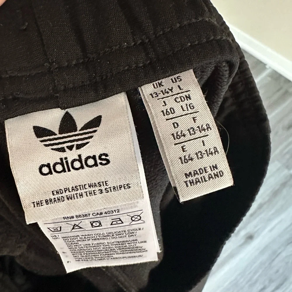 Adidas Kids Black Joggers with Pink and Green Accents - Picture 9 of 16